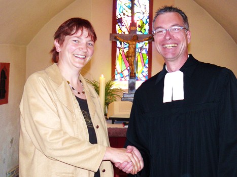 Pfarrer J�rg Allgeier und Hiltrud Ziegler.